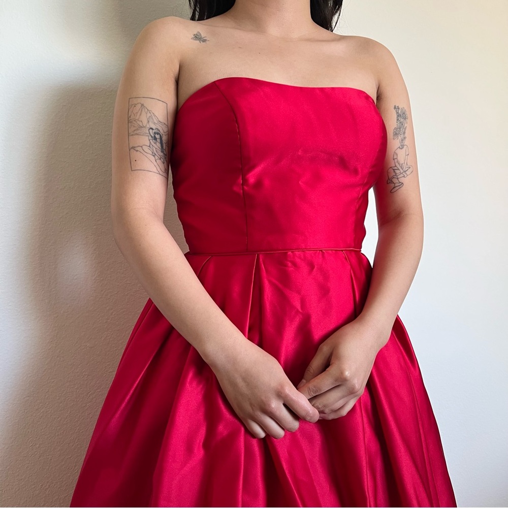 Betsy & Adams Red Ballgown Prom Dress